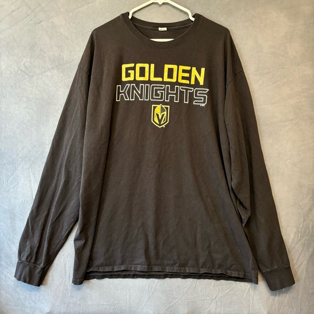 Las Vegas Golden Knights Hockey Shirt Hanes 2XL Graphic Print Long Sleeve NHL